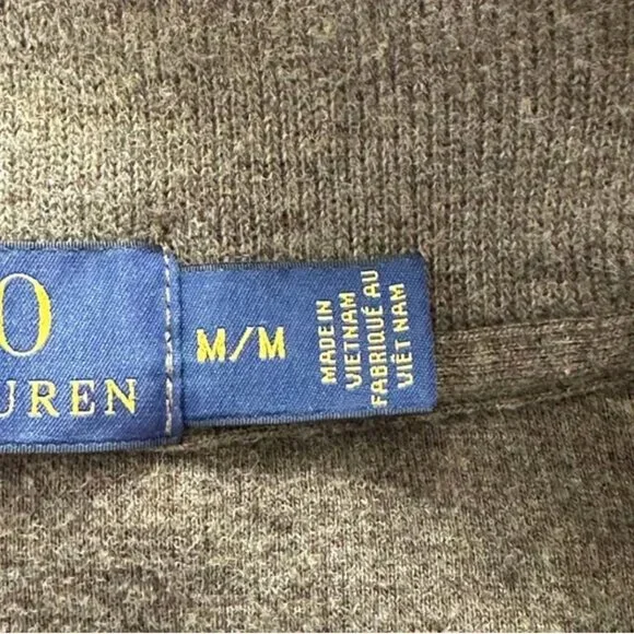 Polo Ralph Lauren Men's Quarter Zip Pullover Sweater Olive Colored Size Medium - Picture 7 of 9